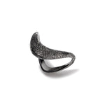 Petite ZAHA Hand Engraved Black Rhodium Ring
