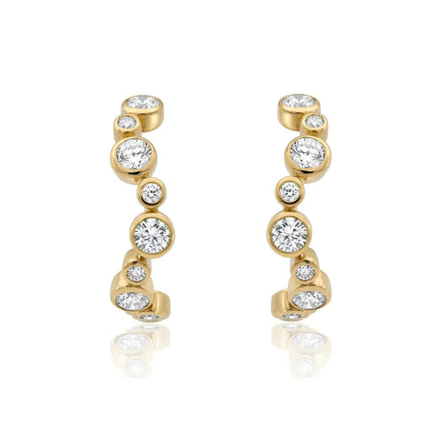 Bubble Diamond Hoop Earrings