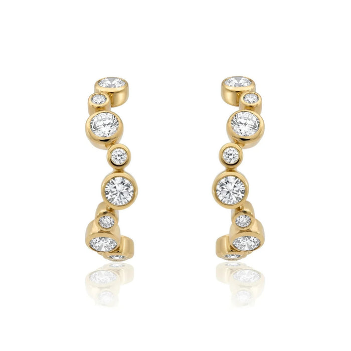 Bubble Diamond Hoop Earrings
