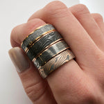 6mm Mokume Gane & Meteorite Maple Wedding Band
