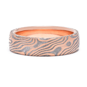 6mm Mokume Gane & Meteorite Maple Wedding Band