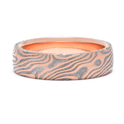 6mm Mokume Gane & Meteorite Maple Wedding Band