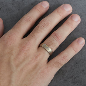 6mm Mokume Gane Oak Wedding Band Image 2