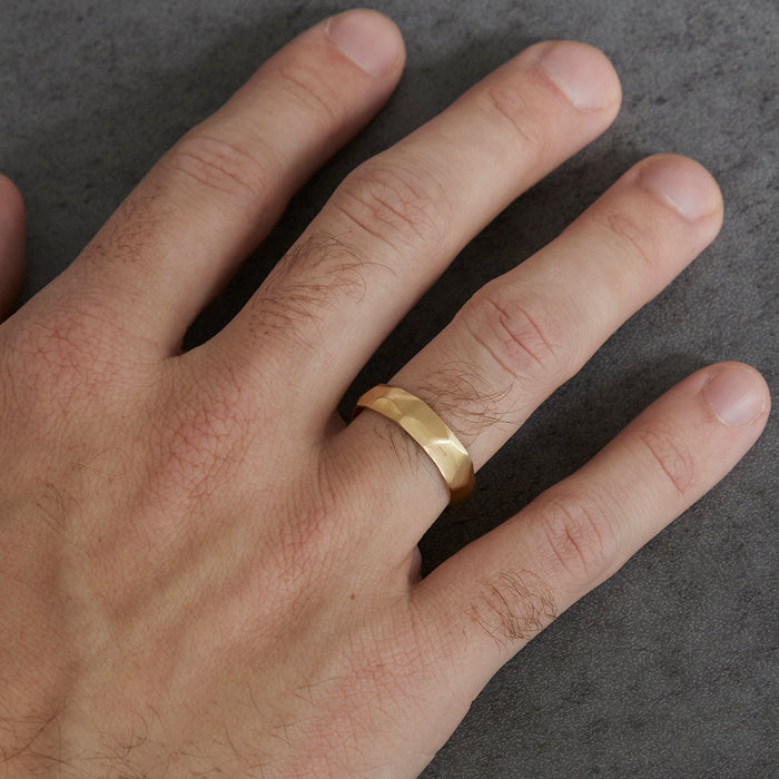 Soft Facets Wedding Band