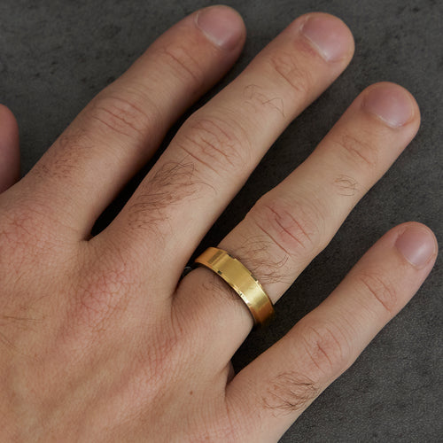 6mm Tantalum & 18k Yellow Gold Wedding Band Image 2