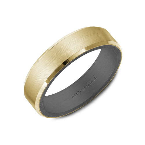 6mm Tantalum & 18k Yellow Gold Wedding Band