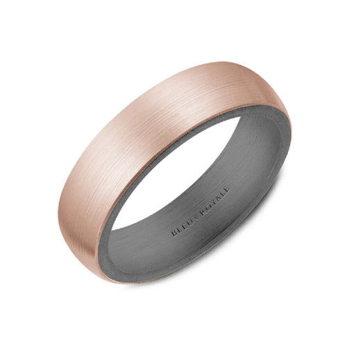 6mm Rose Gold & Tantalum Wedding Band