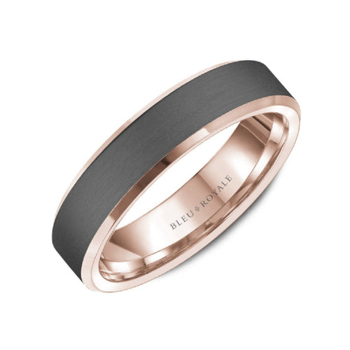 6mm Rose Gold & Tantalum Satin Wedding Band