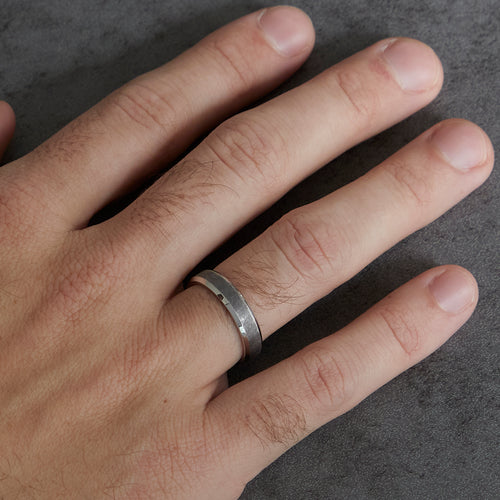 6.0mm 18k White Gold Knife Edge Wedding Band Image 2