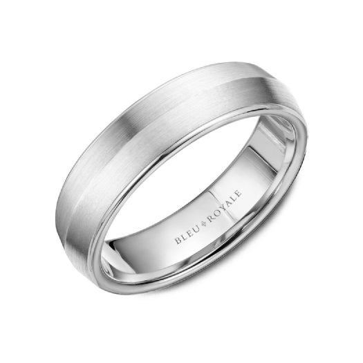 6.0mm 18k White Gold Knife Edge Wedding Band