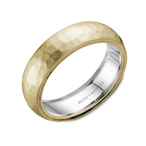 6.5mm Frosted Hammered Wedding Band