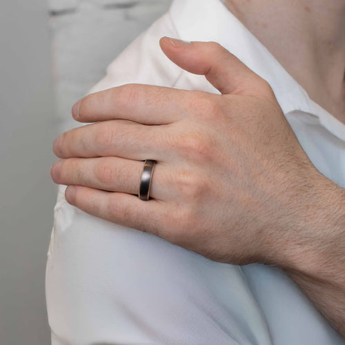 6mm Grey Tantulum Wedding Band Image 2