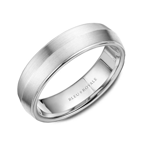 6mm Platinum Brushed Knife Edge Wedding Band