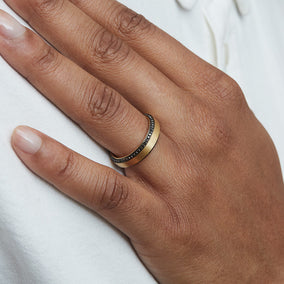 6mm Black Diamond Wedding Band Image 2