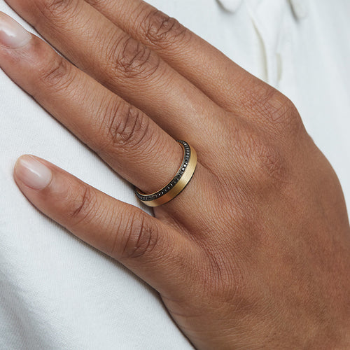 6mm Black Diamond Wedding Band Image 2