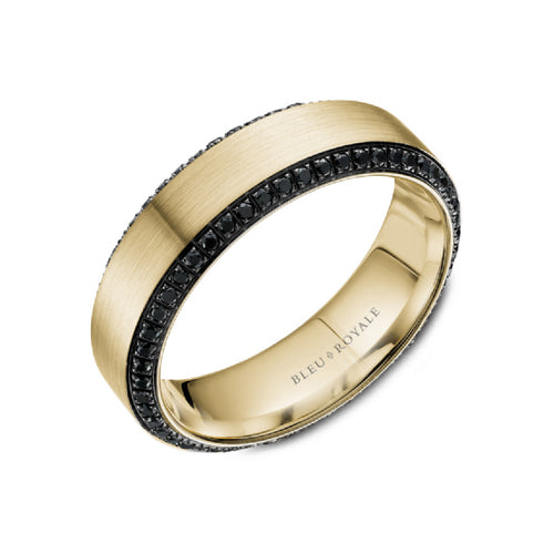 6mm Black Diamond Wedding Band