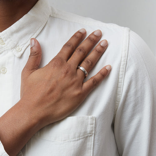 5mm Legacy Coin Edge Center Wedding Band Image 2