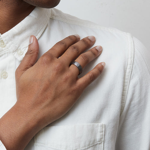 7mm Hammered Tantalum Wedding Band Image 2