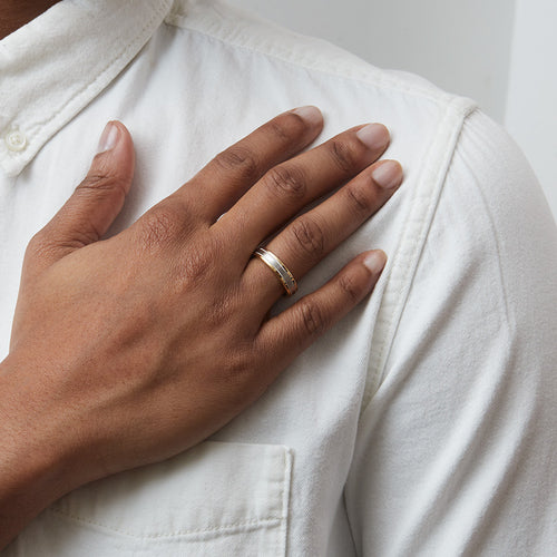 5mm Two-Tone Coin Edge Wedding Band Image 2