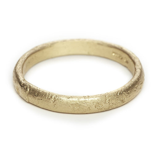 3.5mm Textured Half Round Wedding Band