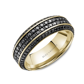 7.5mm Black Diamond Full Eternity Wedding Band