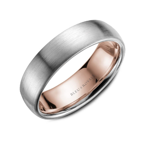 5mm Platinum & Rose Gold Wedding Band
