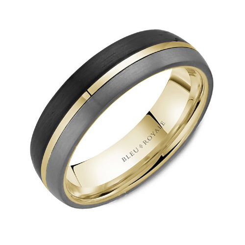 6mm Tantalum & Forged Carbon Fiber Wedding Band