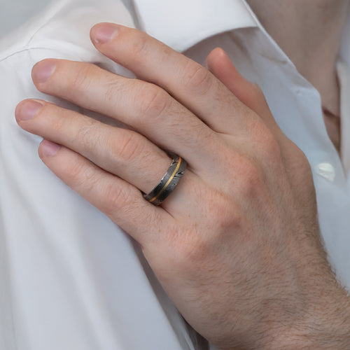 7mm Supernova Damascus Wedding Band Image 2