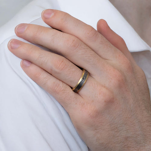 6mm Kona Damascus Wedding Band Image 2