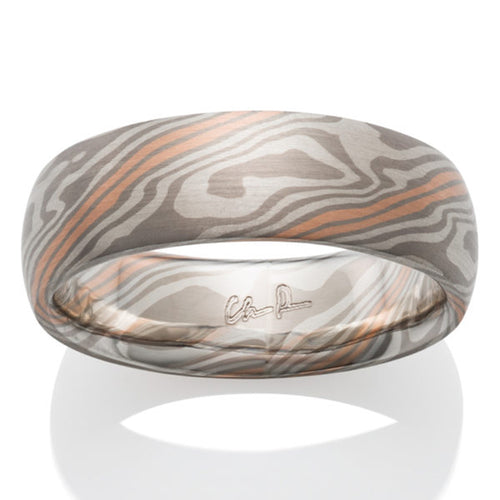 6mm Mokume Gane Wedding Band