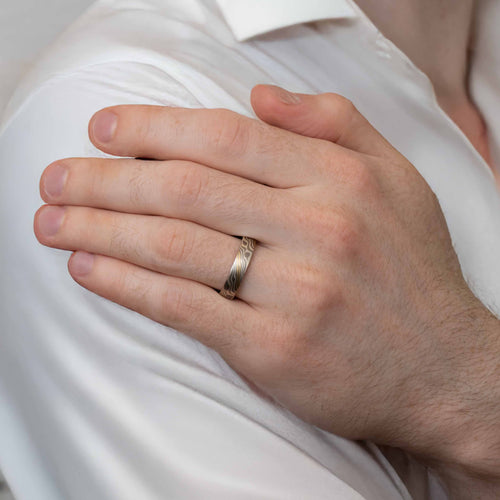 5mm Mokume Gane Wedding Band Image 2