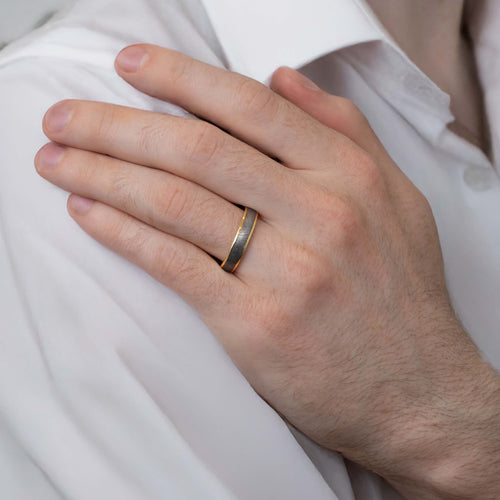 5mm Gibeon Meteorite Wedding Band Image 2