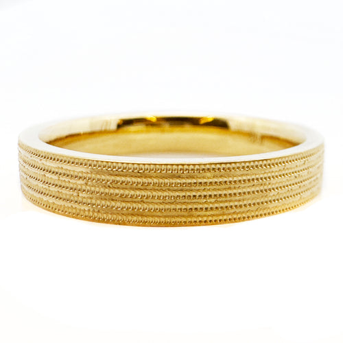 4mm Milgrain Wedding Band