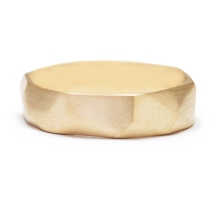 Soft Facets Wedding Band