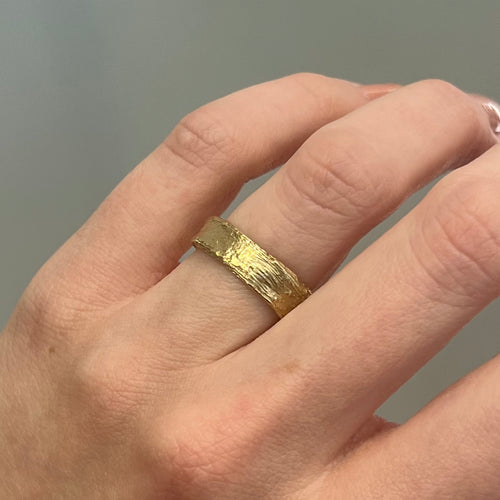 5mm Textured Matte Wedding Band Image 2