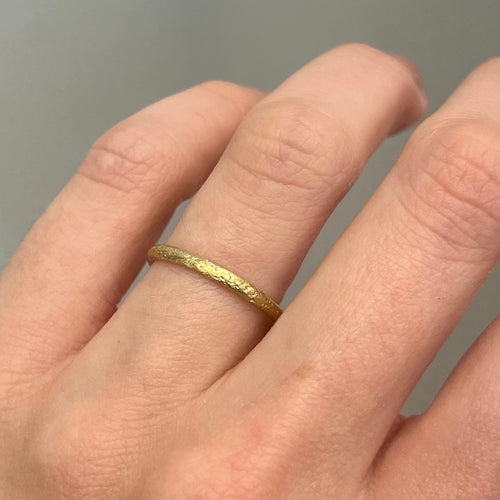 2mm Half Round Textured Wedding Band Image 2