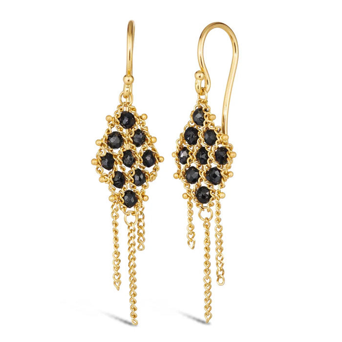 Diamond Textile Drop Earrings