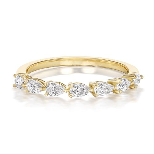 0.56tcw Chambers Half Diamond Eternity Wedding Band