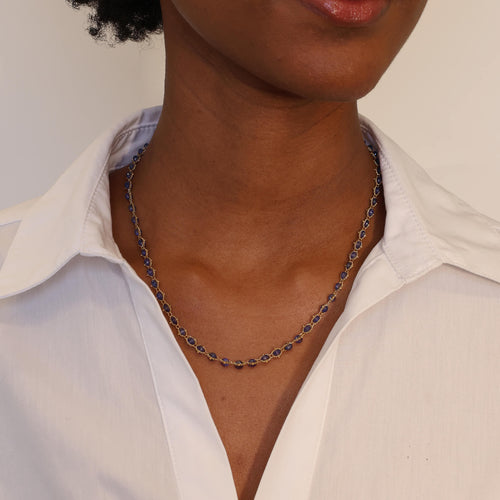 Woven Necklace with Sapphires