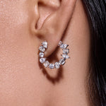 Mixed Diamond Fan Earrings