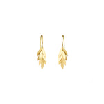 Small Golden Leaf Dangle Earrings