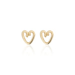 Open Heart Mini Stud Earrings