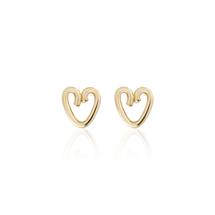 Open Heart Mini Stud Earrings