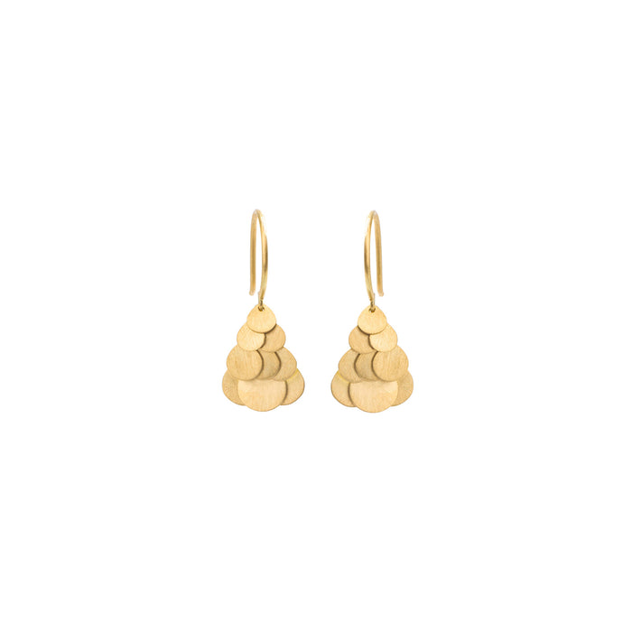 Tiny Golden Hummingbird Cluster Drop Earrings