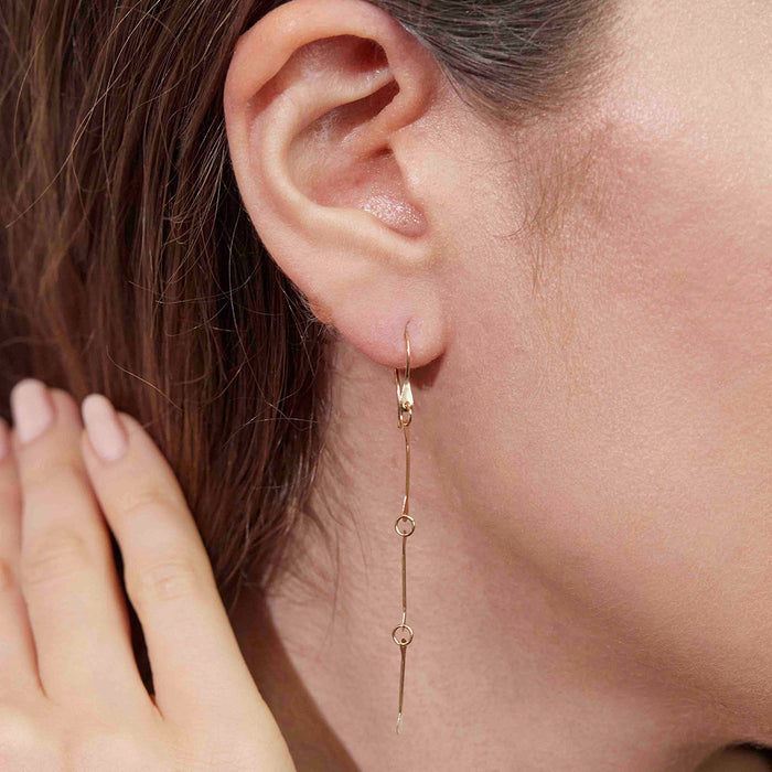 3-Link Bone Chain Drop Earrings