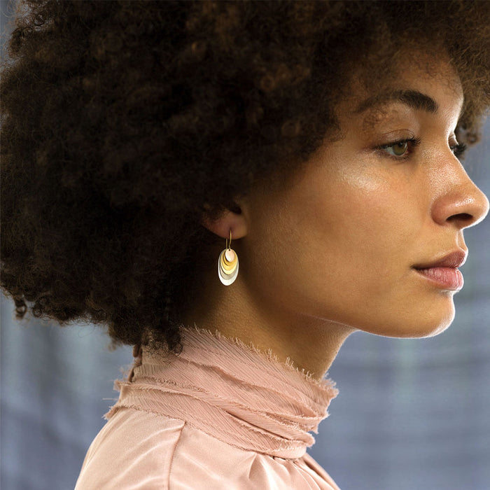 Rainbow Plume Drop Earrings