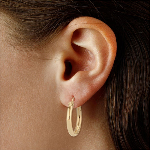 Medium Tube Hoop Earring Image 2