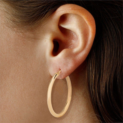 Large Tube Hoop Earrings Image 2