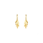 Small Golden Leaf Drop Earrings