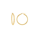 Large 3mm Round Tube Hoop Earrings